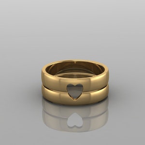 Couples heart connection ring| Couple ring set | Heart cut out ring | Personalised heart set rings| Best friends rings | Sister ring set