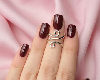 Anello minimalista a doppia fascia in argento sterling, delicato anello a due file, anello impilabile semplice ed estetico, gioiello boho moderno, regalo per lei
