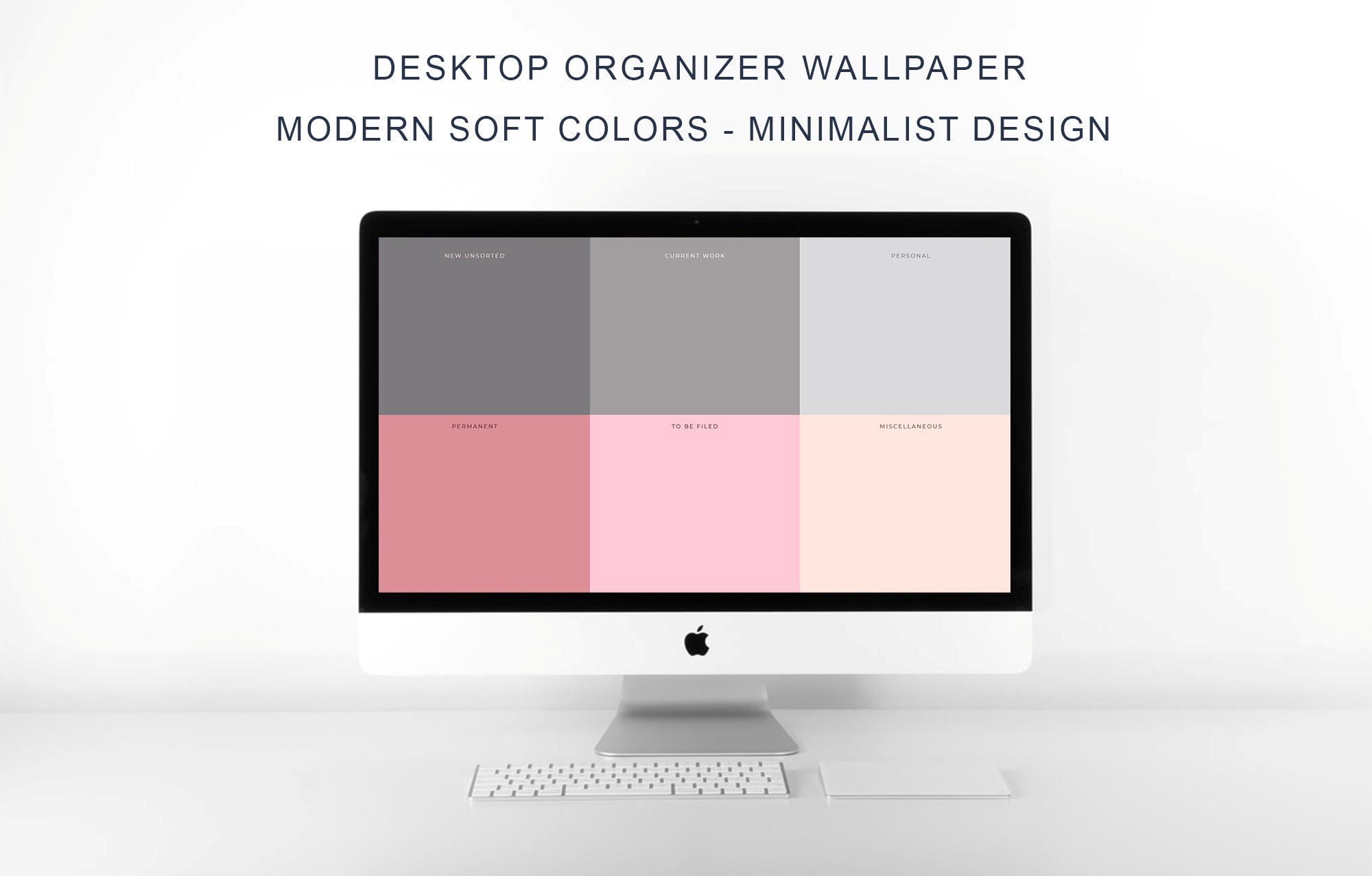 Modern Colors Desktop Wallpaper Organizer, All Colors Set, 6 Minimalist ...