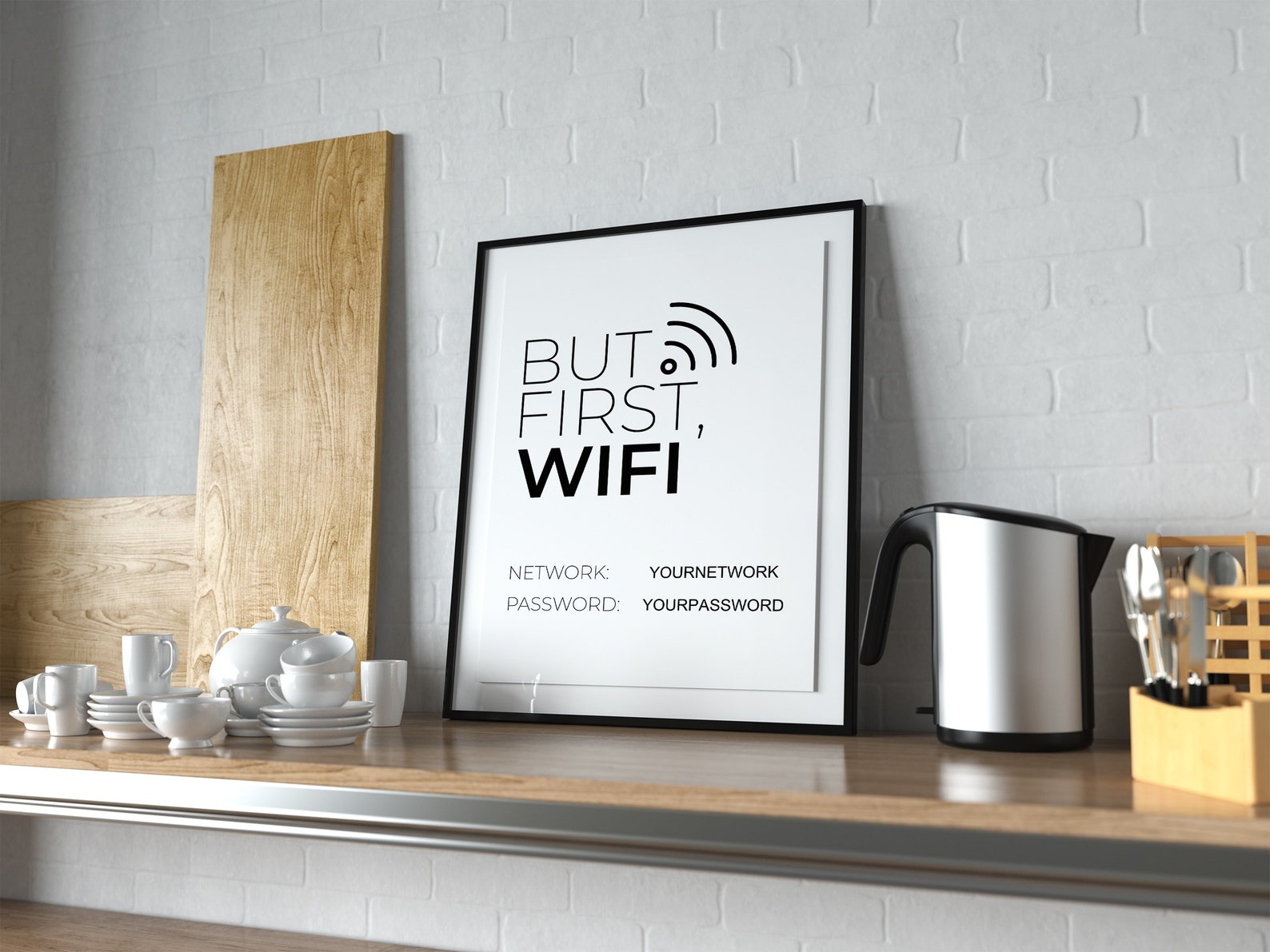 But First WiFi Password Sign Printable Editable PDF Wifi Sign | Etsy