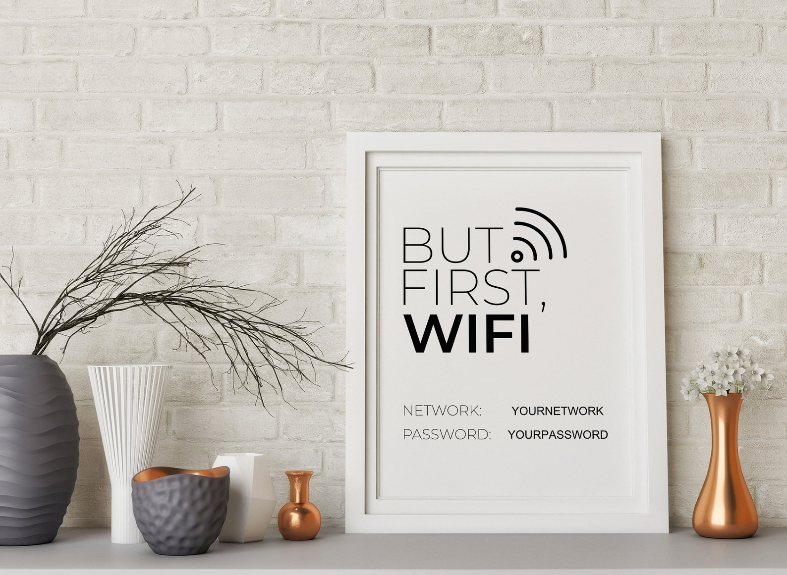 But First Wifi Password Sign Printable, Editable PDF Wifi Sign Template ...
