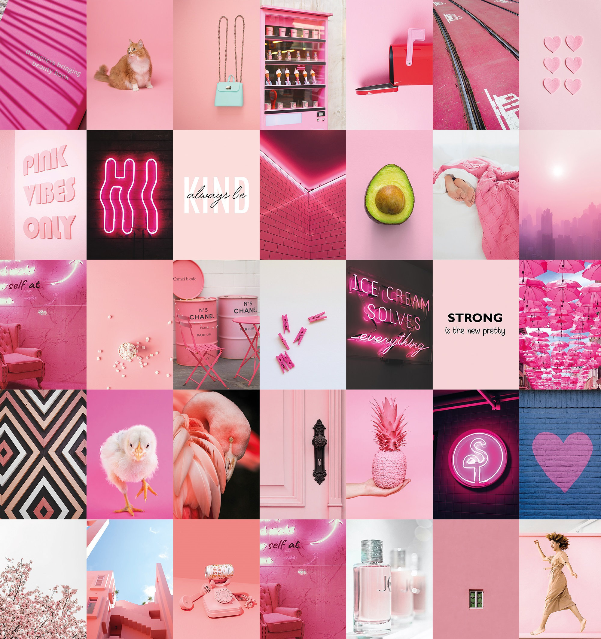 Printable Collage Kit Vsco Collage Kit Pink Wall Collage Kit Etsy | My ...