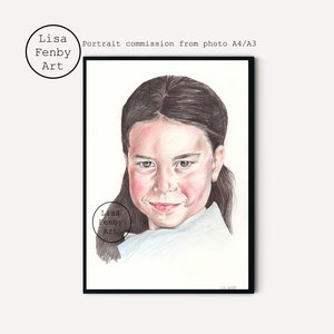 Coloured pencil custom portrait commission from photo (original, hand drawn) A4/A3