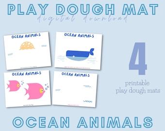 Play Dough Mats, Digital Download, Ocean Animals Activity, Montessori Learning, Toddler Activity, Preschool Lesson, Homeschool Resources