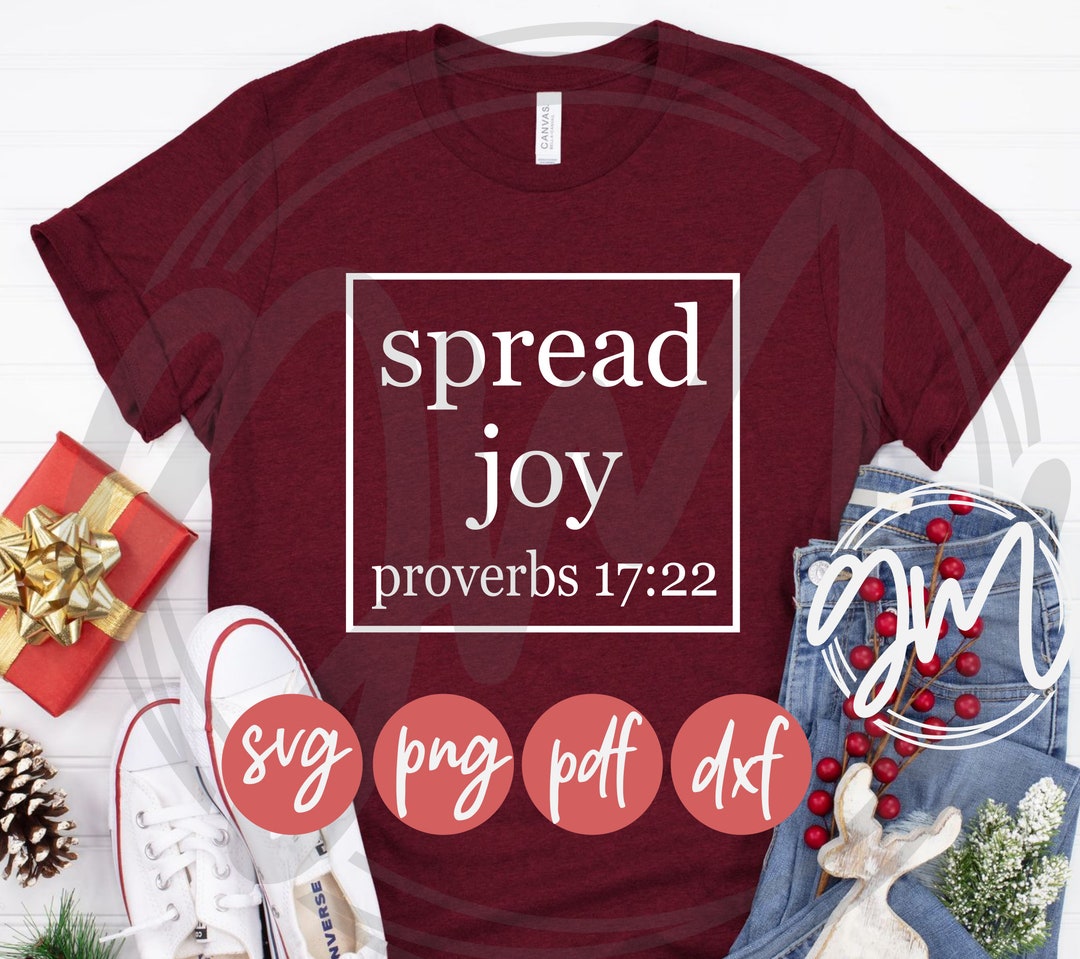 Spread Joy Proverbs 1722 SVG PNG Pdf Dxf Etsy Australia