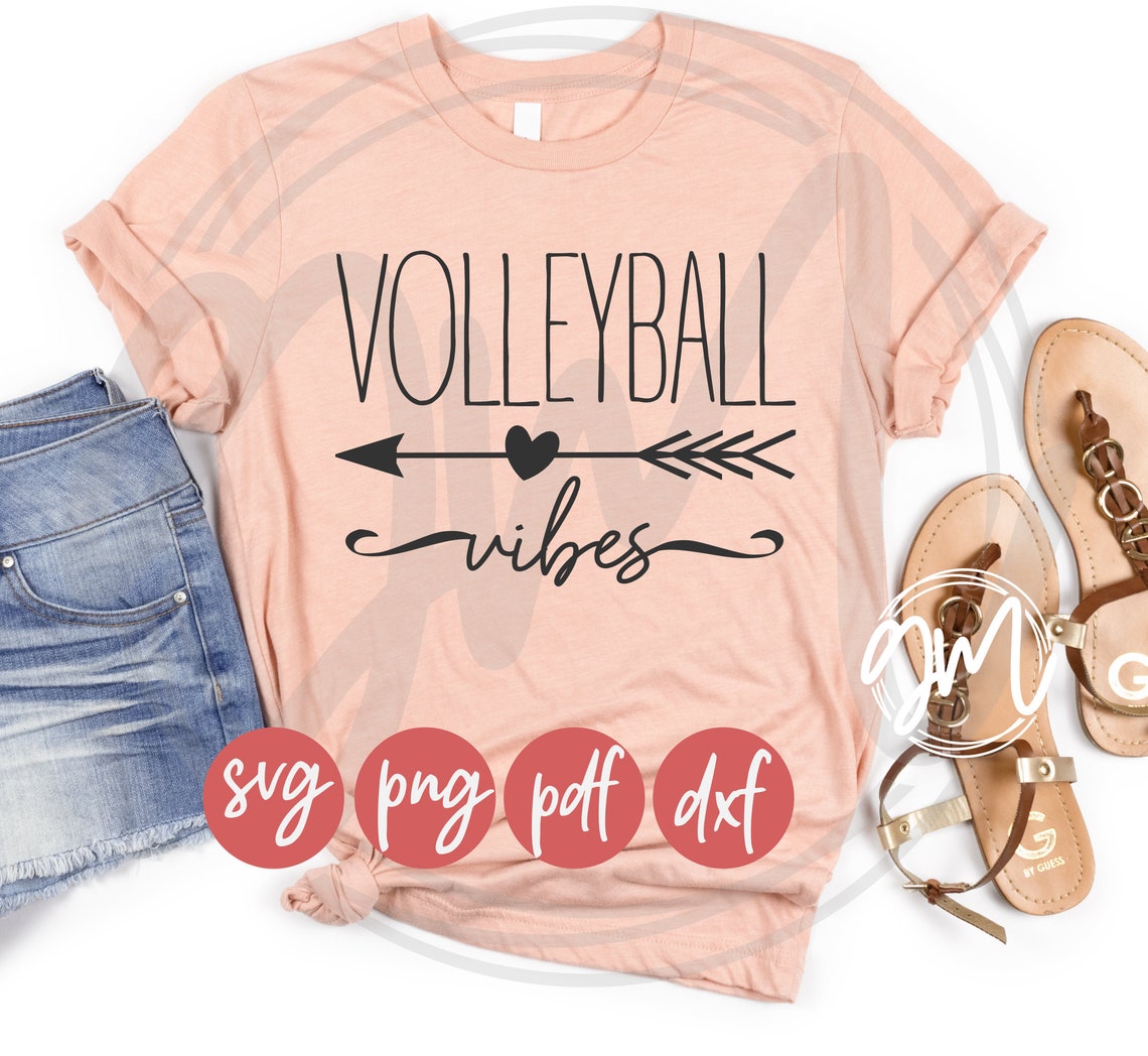 Volleyball Vibes SVG PNG Pdf Dxf Volleyball Shirt Design Etsy Finland