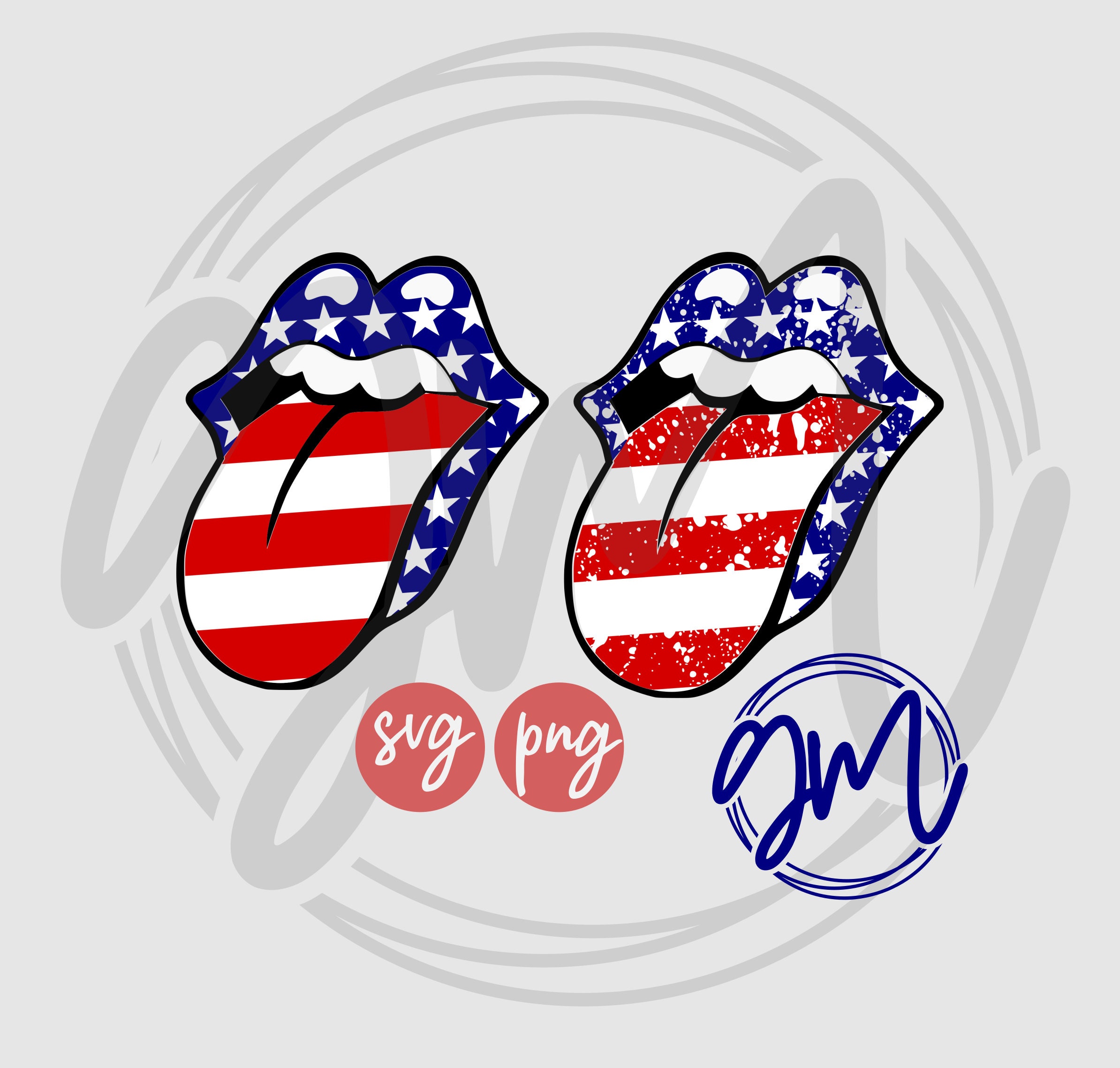 American Flag Tongue SVG PNG Only | Etsy