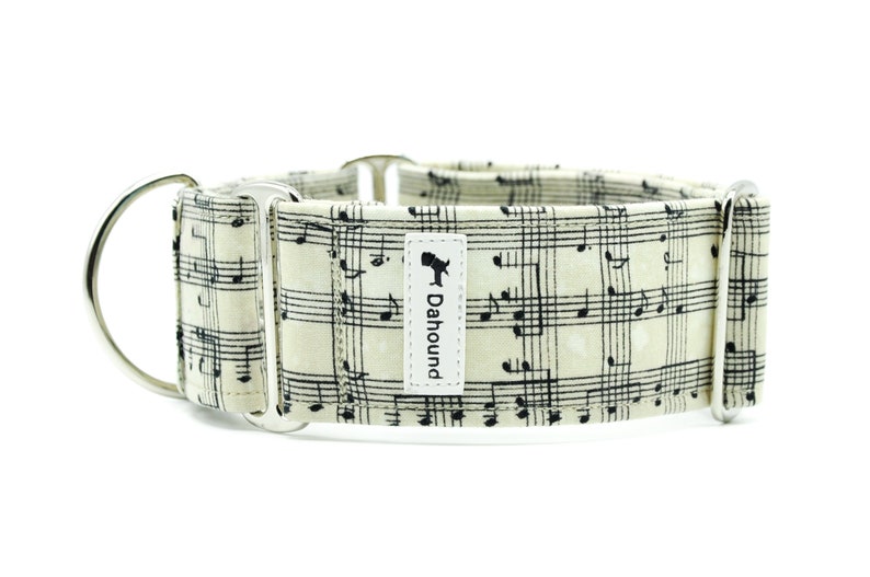 Music for Life Music notes Martingale Dog Collar Greyhound Whippet Sighthound Dog Collar
