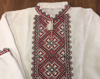 Modern handmade embroidered men's shirt. Handmade white shirt for man. Enhno folk shirt. Gift for him man. Ukrainian white shirt. Vyshyvanka