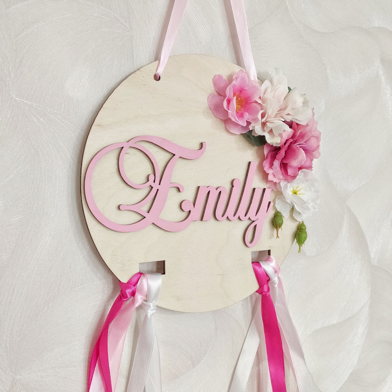 Custom Wood Plaque Baby Name Plate Last Name Wood Sign Name Etsy