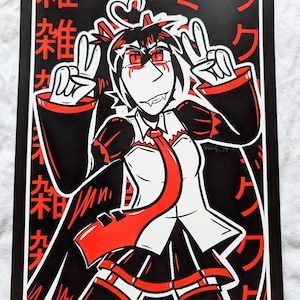 Zatsune Miku | 8&quot; x 10&quot; Art Print | Evil Hatsune Miku, Vocaloid