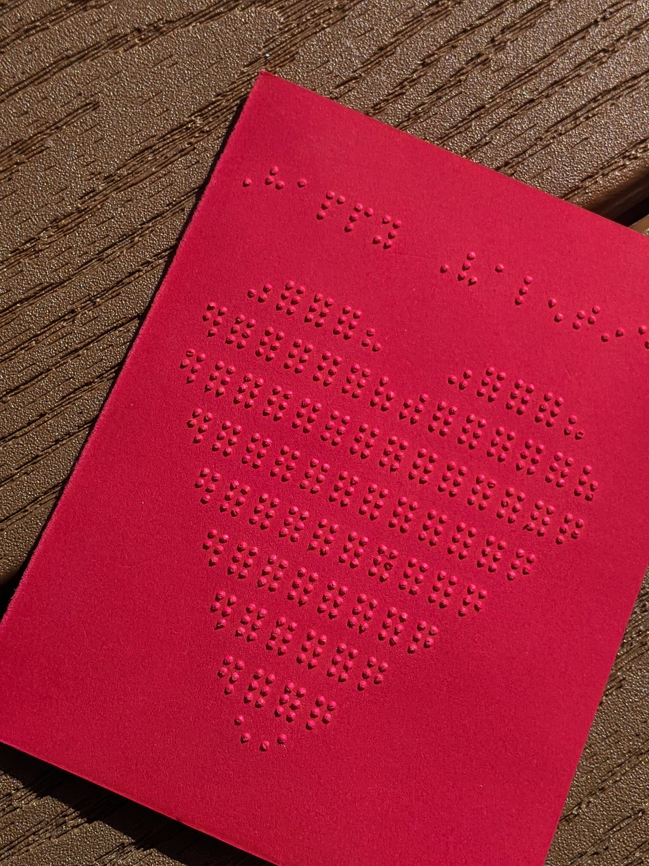 Braille Heart Greeting Card Tactile braille art heart Etsy