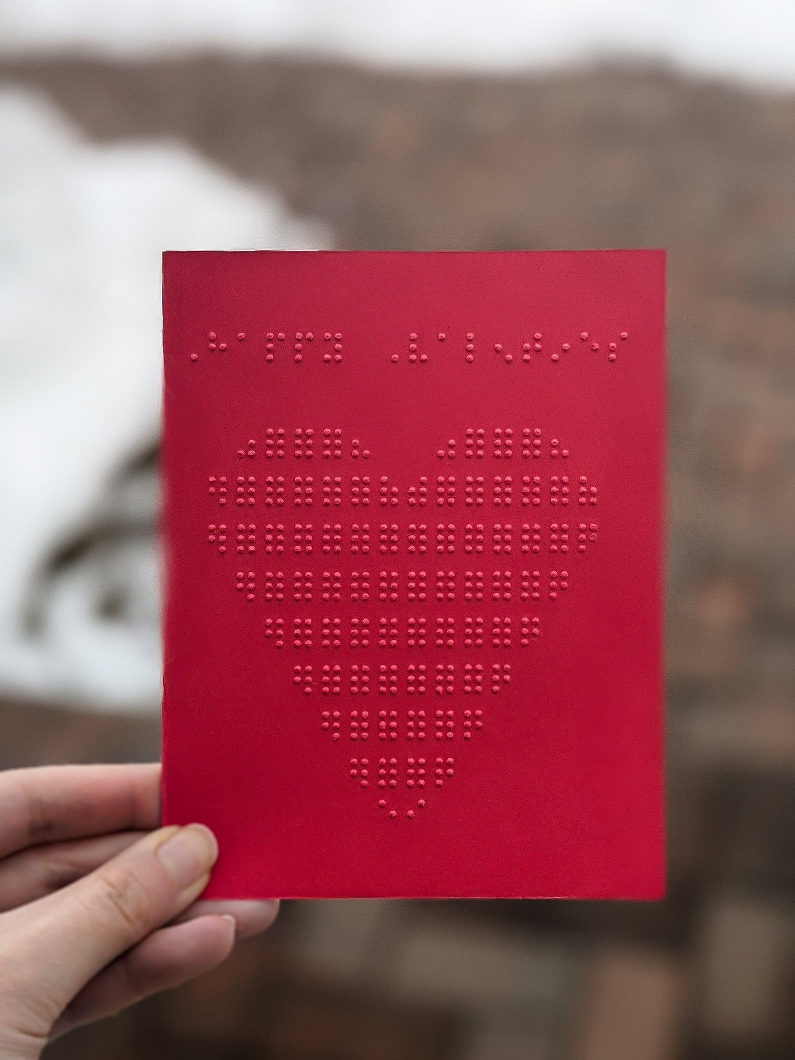 Braille Heart Greeting Card Tactile braille art heart Etsy