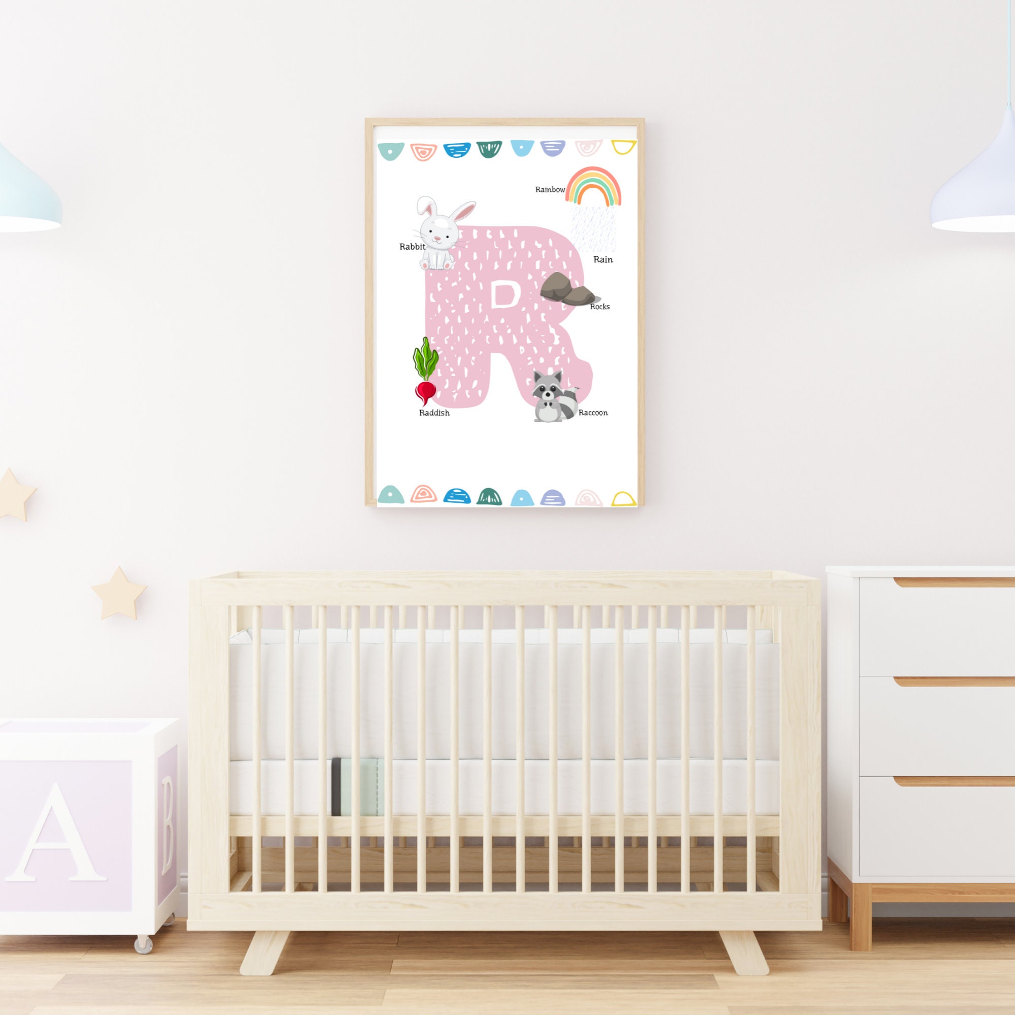 Room Decor With R Letter R Print- Letter R for Girls- Pink Letter R- Initial Letter R ...