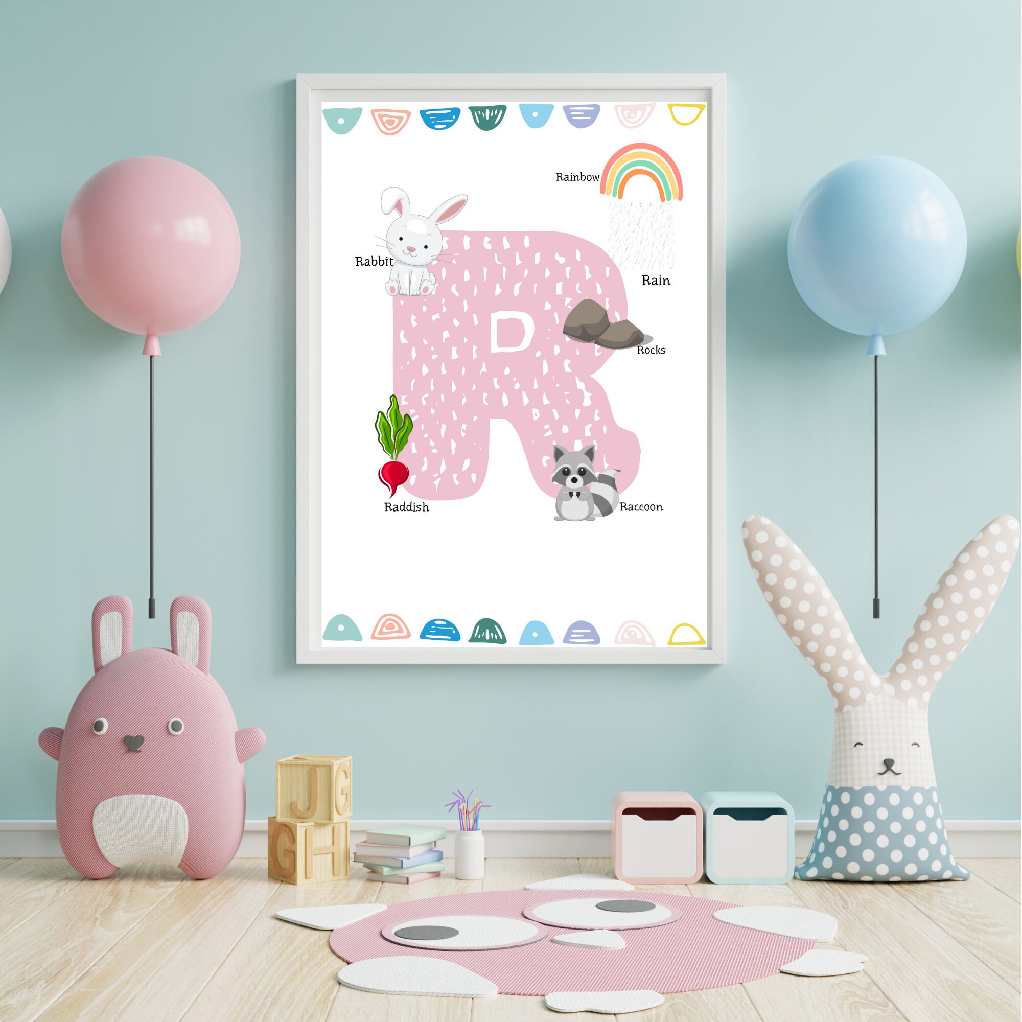 Pink Letter R Printable Letter R Print- Letter R for Girls- Pink Letter R- Initial Letter R ...