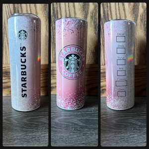 Starbucks Coffee/pink Sparkly Starbucks Tumbler/starbucks  Inspired/personalized Tumbler 