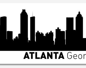 Atlanta Georgia Silhouette Vinyl Wall Sticker Decal, Customer Personalized Non-Removable Decal Sticker for Walls, Dens, Man Caves