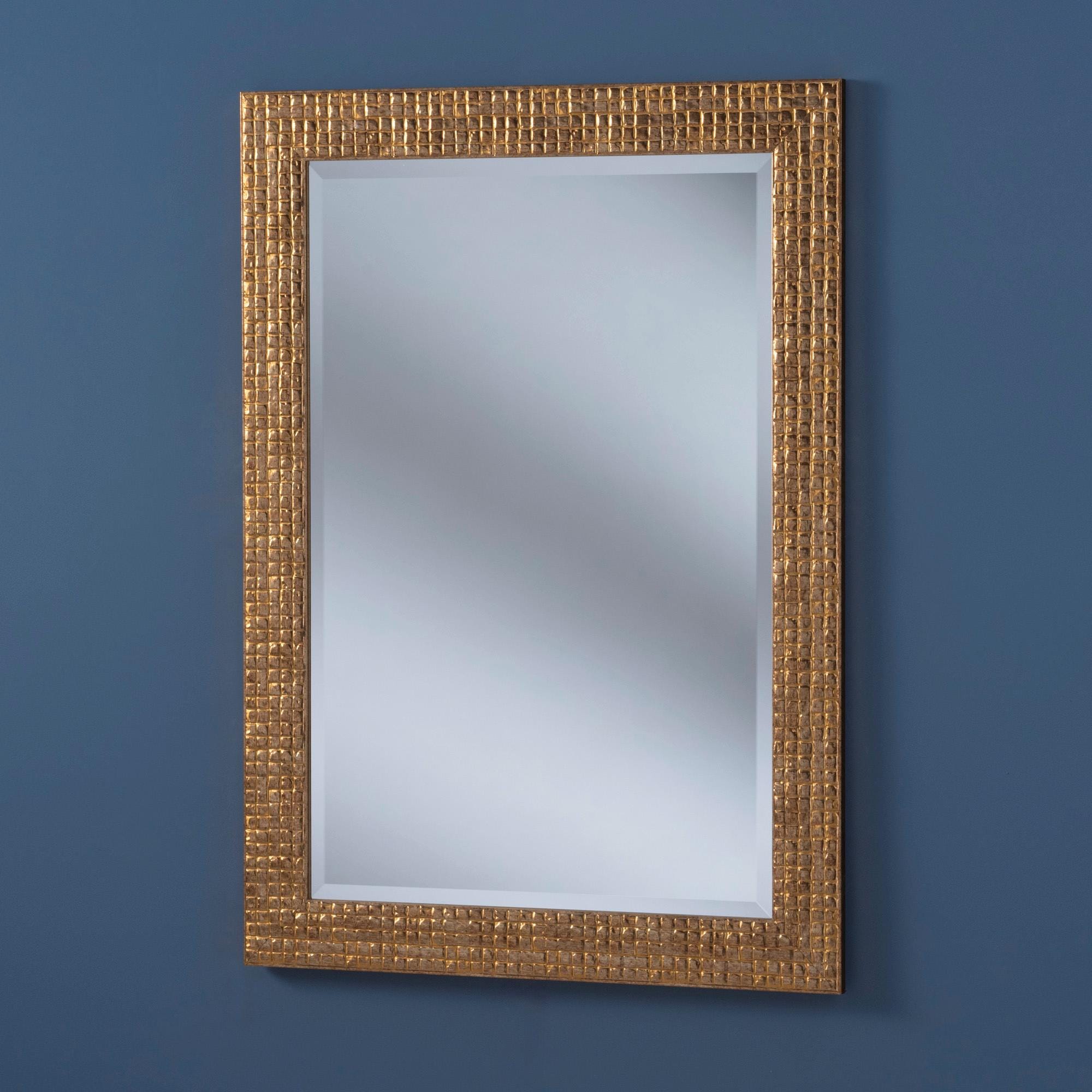 Specchio Grande Design Moderno Dorato Specchio piena lunghezza Made in Italy Specchio italiano Specchio ingresso Specchio foglia oro 5099 - Italia