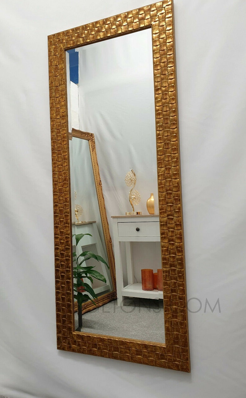 Full Length Wall Mirror Wood Square Mosaic Design Frame in Etsy UK