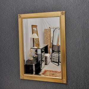 Wall Mirror Gold Gilt Wood Frame Ornate Circle Vintage Traditional Design Corners 106x76cm (42x30&quot;) Bevelled Glass Made in UK Home Interior