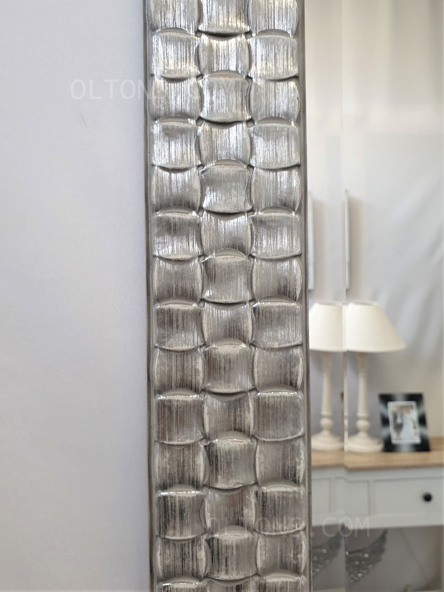 John Lewis Antique White Silver Mosaic Wall Mirror Solid Wood - Etsy