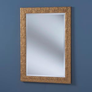 Gold Mosaic Wood Frame Bevelled Edge Glass Wall Mirror 92x67cm (36x26 inches) Made in UK
