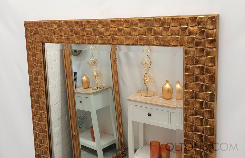 John Lewis Gold Mosaic Large Wall Mirror Solid Wood Frame Etsy