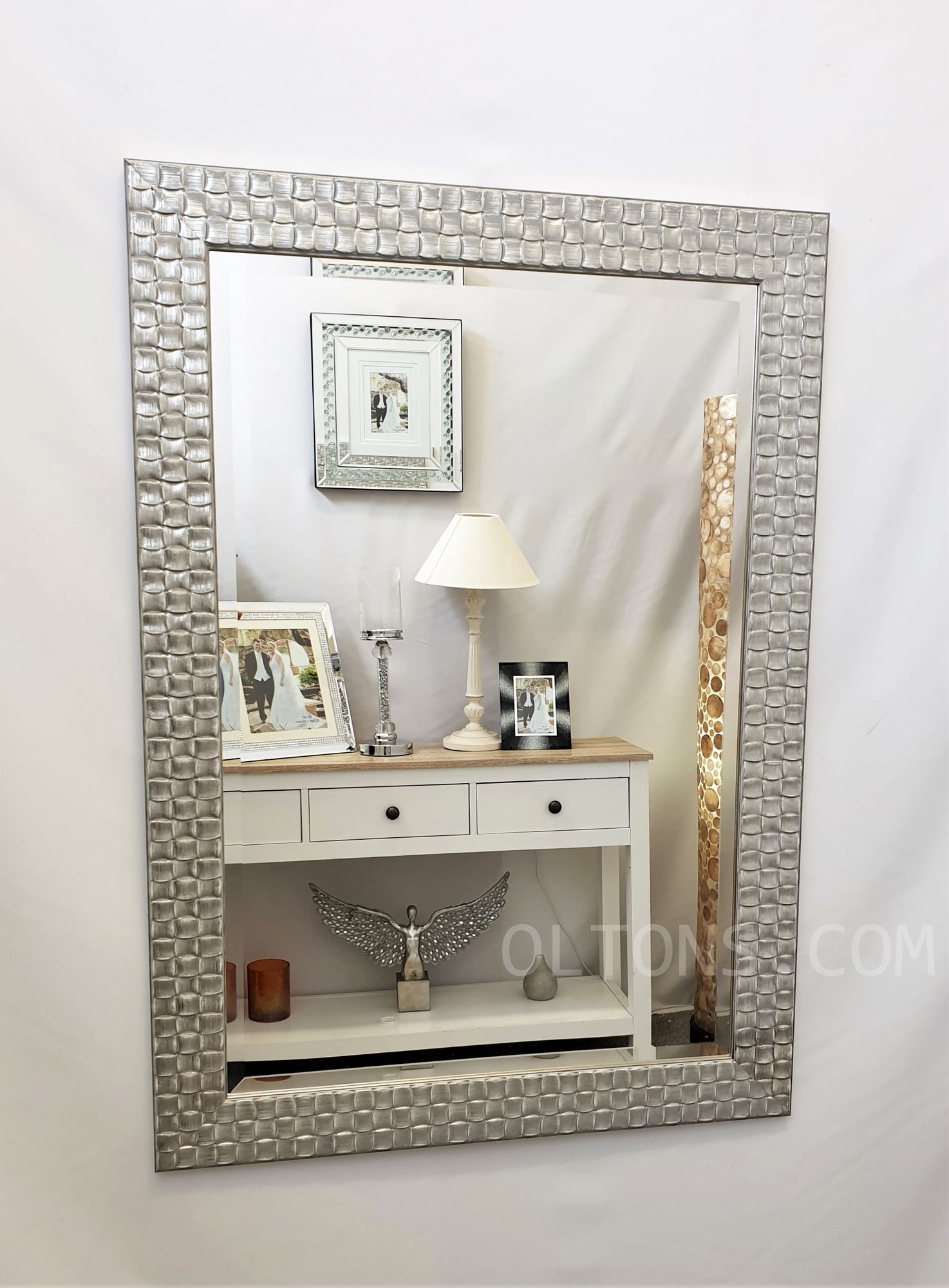 John Lewis Antique White Silver Mosaic Wall Mirror Solid Wood - Etsy