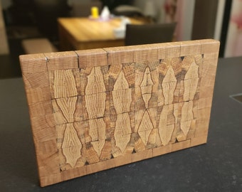 End grain cutting board - Wild acacia caught in oak - Waterproof - Unique piece
