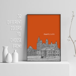 Maastricht Print, Holland Poster, Maastricht Skyline, Travel Poster, City Print, Office Wall Decor, Maastricht Netherlands