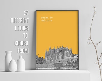 Mallorca Skyline Poster: Modern Cityscape Wall Art