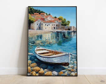 Dubrovnik Croatia Print: Coastal Cityscape Art, Europe Travel Poster