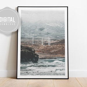 Beach Photography Wall Art Print, INSTANT DOWNLOAD, Large Printable Ocean, Beach Wall Art, Coastal Decor, Canary Islands, Spain