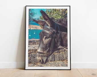 Donkey Art Print: muurdecoratie kustlandschap (digitale download)
