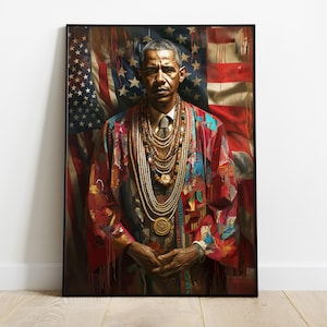 Barack - Barack Obama - Oil Painting - Barack Obama Portrait - Art Print - Political Art - Obama Print - BLM - African Art
