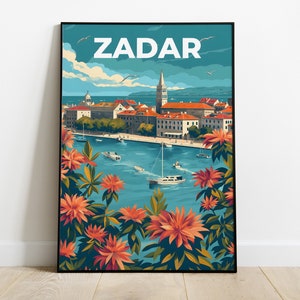Zadar Print Travel Poster Wall Art Zadar Home Décor Wall Hanging Zadar Gift Croatia Travel Gift Zadar