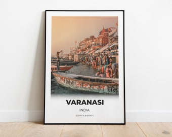 Varanasi India Travel Poster: Ganges River City Print (Digital Download)