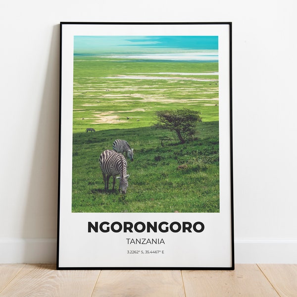 Ngorongoro, Tanzania, Tanzania Wall Art, Tanzania Travel Art, Tanzania Travel Poster, Tanzania Print, Tanzania Poster, Tanzania Travel Decor