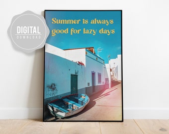 Quote Print Travel Poster Beach Summer - Inspirational Wall Art Typography I Canary Islands Spain I INSTANT DOWNLOAD