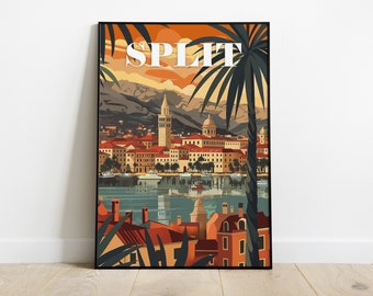 Split Croatia Travel Poster: Giclée Art Print