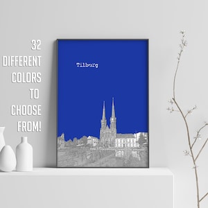 Tilburg Print, Holland Poster, Tilburg Skyline, Reise Poster, Stadt Print, Büro Wand Dekor, Tilburg Niederlande