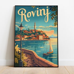 Arte de pared con impresión de viaje de Rovinj, Decoración del hogar para colgar en la pared de Rovinj, Regalo de Rovinj para amantes del arte, Regalo para amantes del arte de Croacia, Póster de viaje de Rovinj, Arte de pared