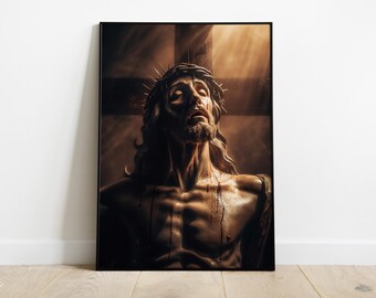 Jesus Art Print: Christliche Bauernhaus Wand Dekoration (Giclée Printable)