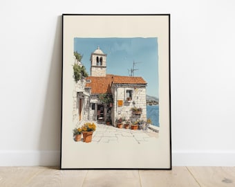 Dubrovnik Croatia Print: Europe Travel Poster, City Wall Art