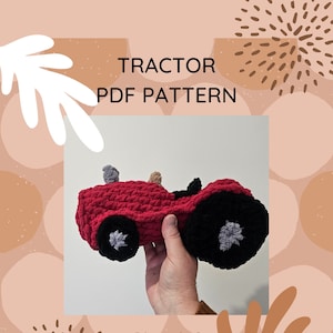 Gehaakte Tractor PDF PATROON, amigurimi patroon, Haken, Tractor, breipatroon