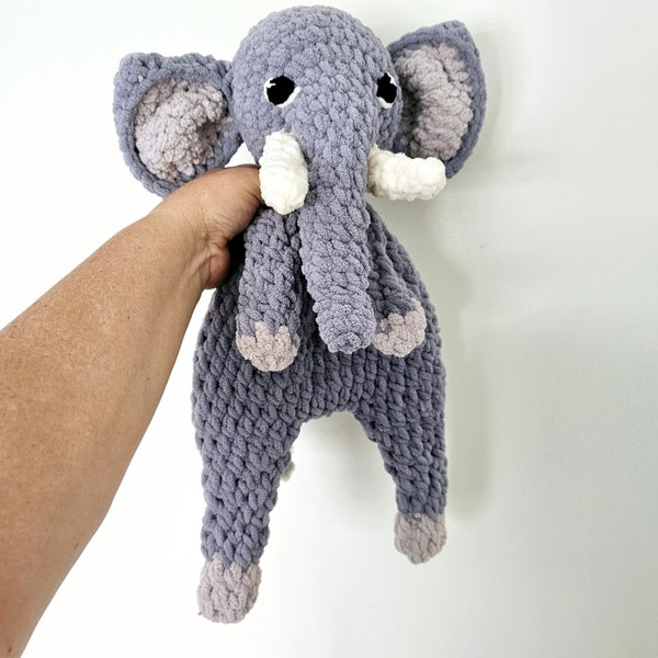 Crochet Elephant pattern snuggler lovey