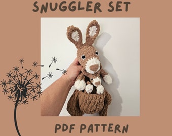 Kangaroo Snuggler set PDF pattern amigurimi crochet