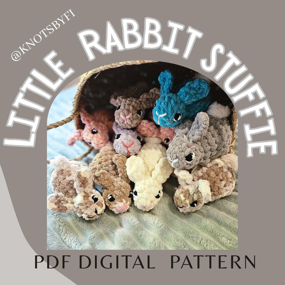 Little Rabbit Bunny, Plush, Stuffie, PDF Pattern Amigurimi Crochet, No ...