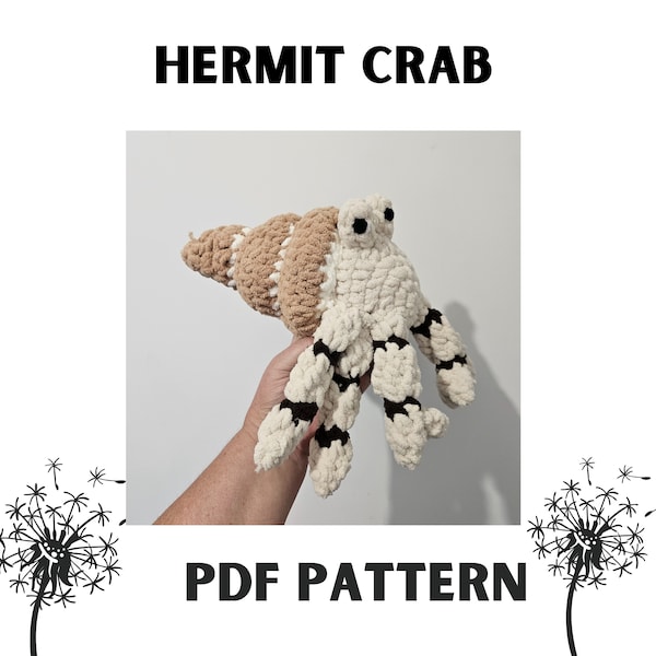 Crochet hermit crab,  pattern amigurimi,