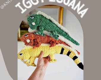 Crochet Iguana Pattern, Amigurumi Plushie (PDF Pattern)